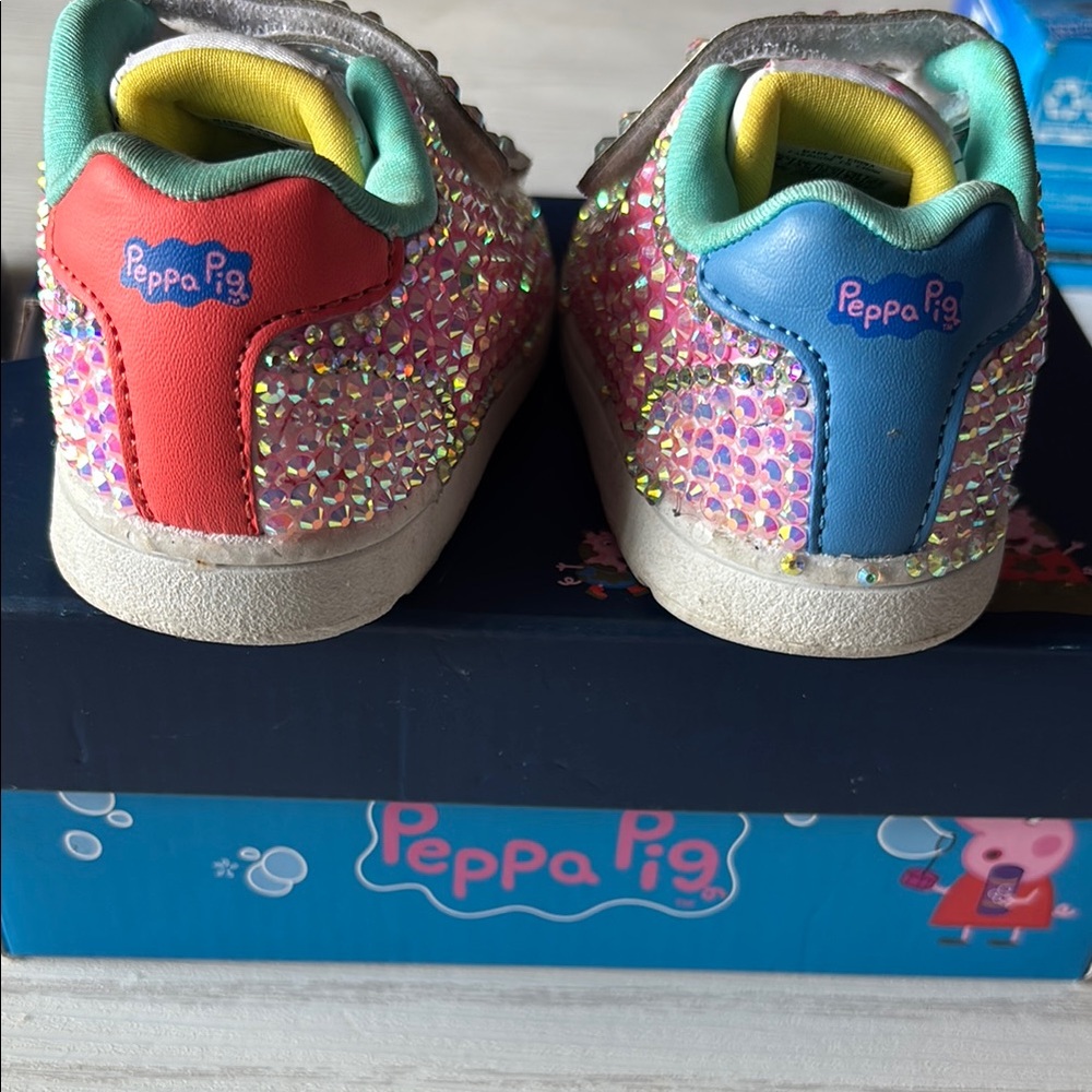 Peppa Pig Pink and White Rhinestone Sneakers - Picture 2 of 7